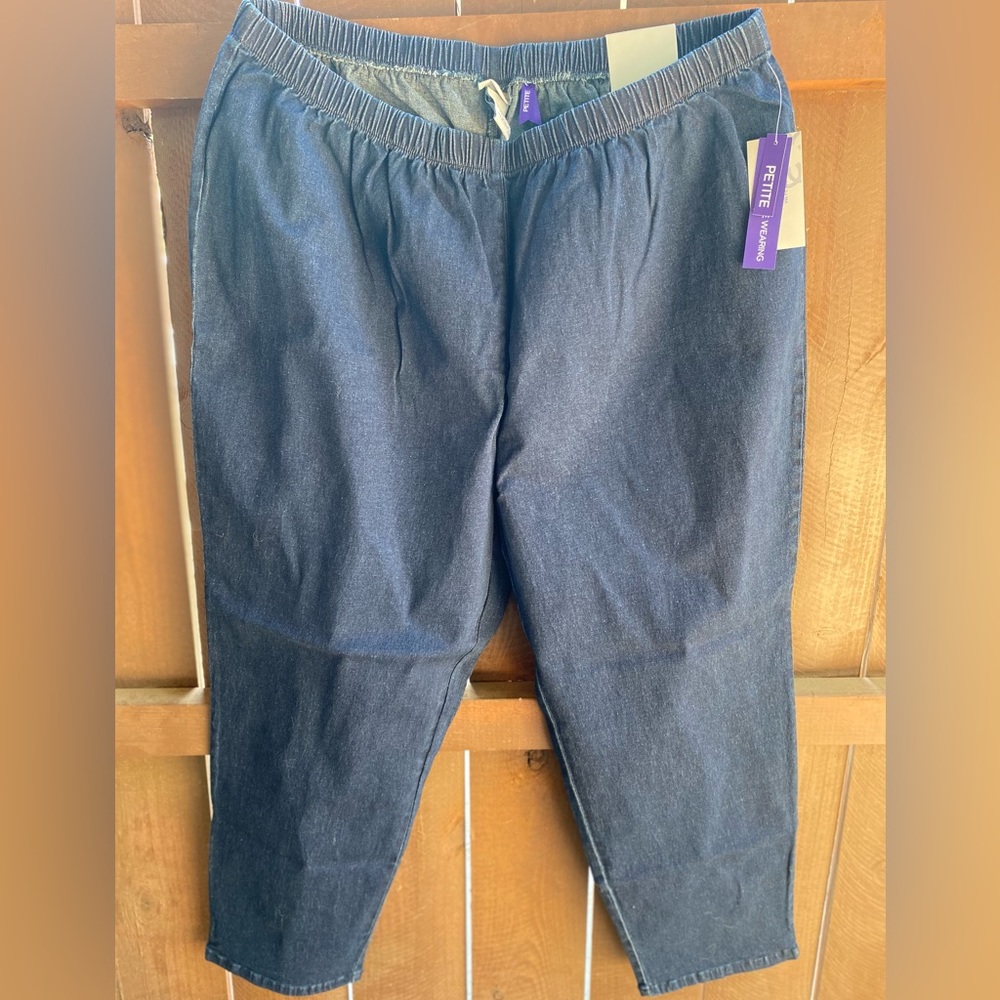 Catherine’s Elastic Waist Dark Blue Jeans